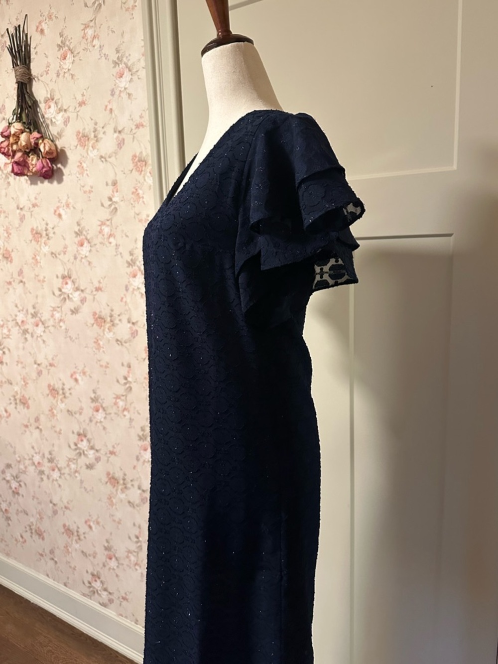 NWT Lilly Pulitzer Dress Kathie 0 Navy Tanzanian Clip - Picture 4 of 10